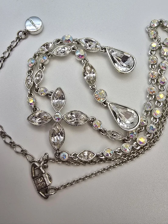 Vintage Givenchy Crystal Lavalier Nakelace - Picture 7 of 8